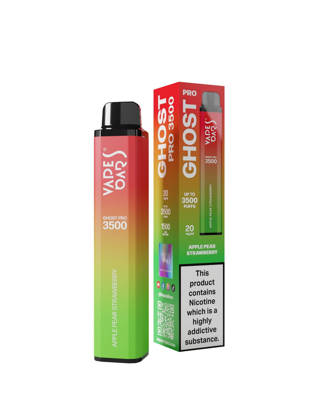 Ghost Pro 3500 Apple Pear Strawberry 20MG - Vape Unit