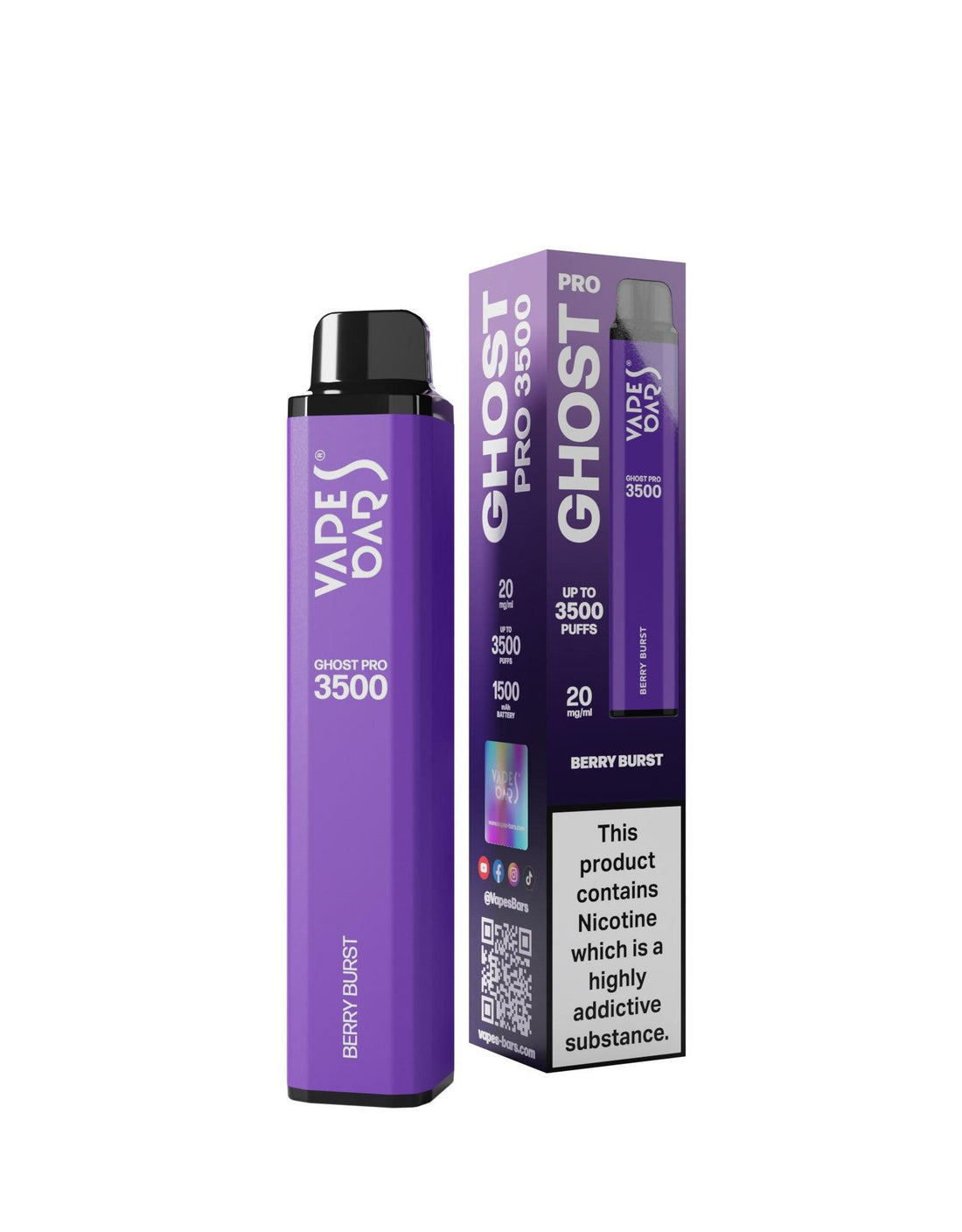 Ghost Pro 3500 Berry Burst 20MG - Vape Unit